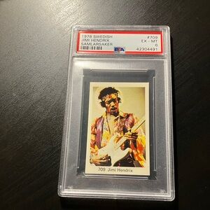 1978 Swedish #709 Jimi Hendrix Samlarsaker Music Card PSA 6.